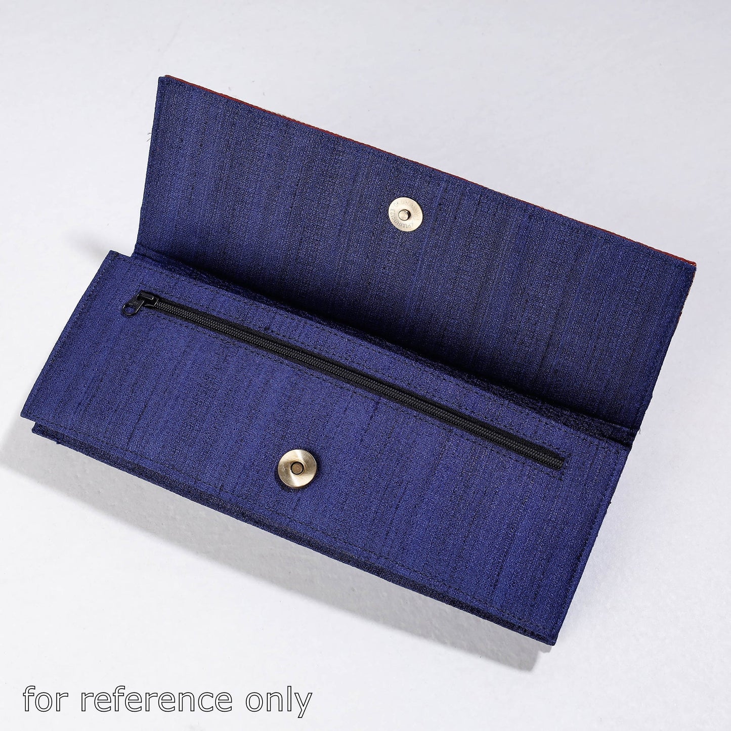Blue Handpainted Kalamkari Natural Dyed Ghicha Silk Clutch