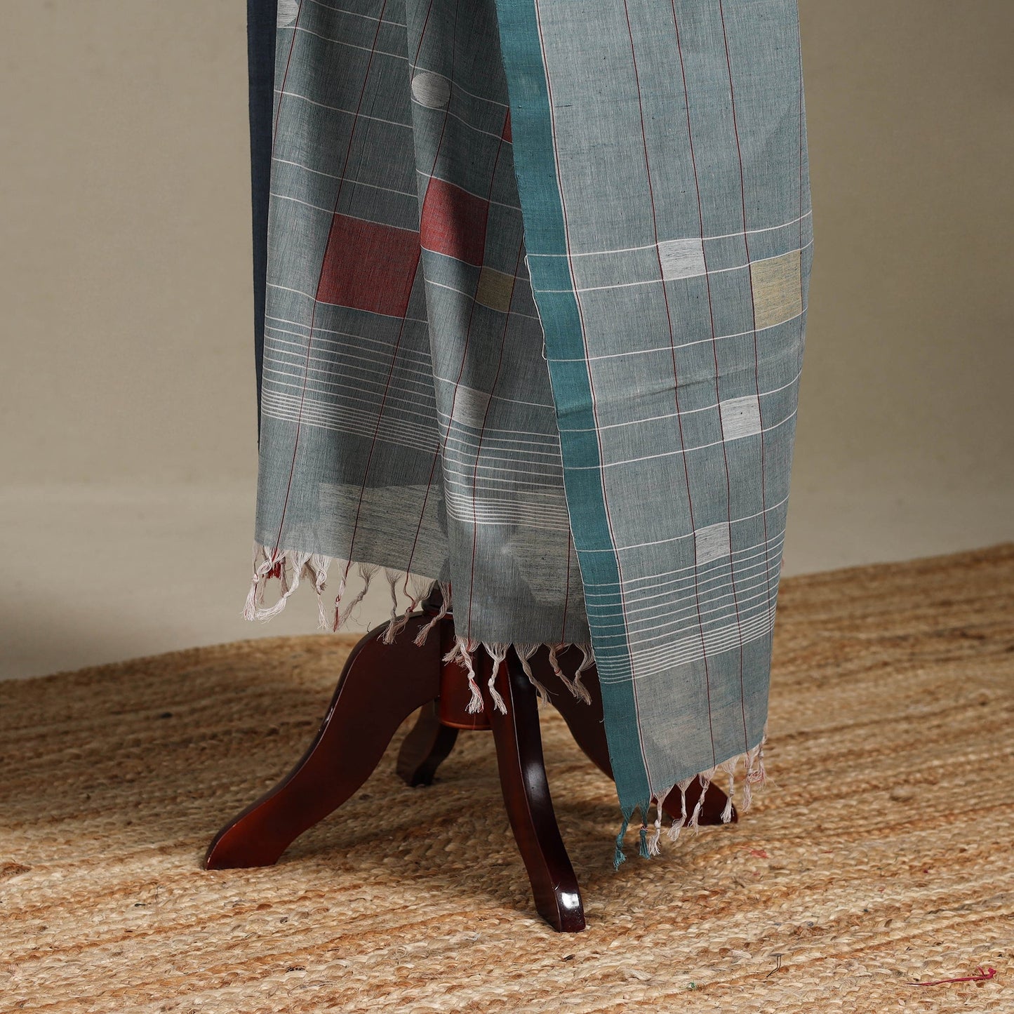Peach - handspun handloom buti natural dyed cotton