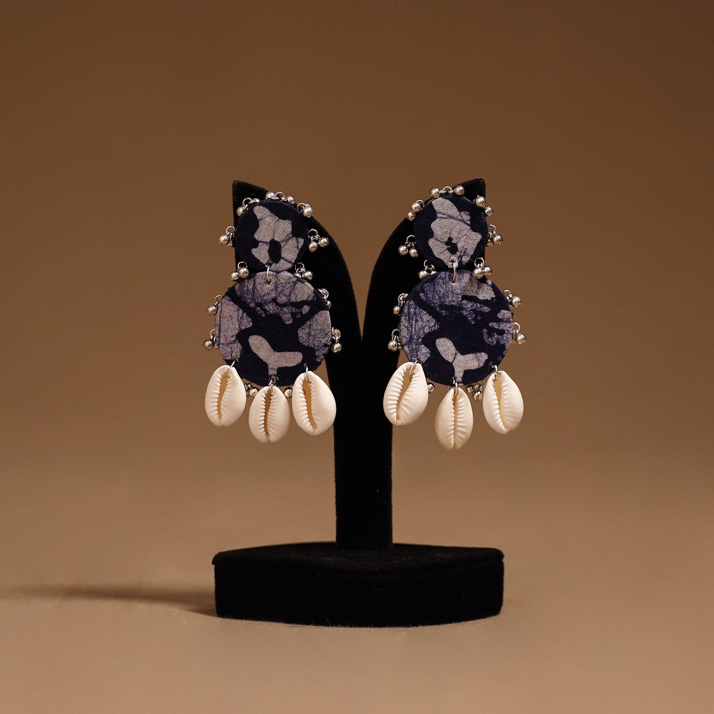 Himanshi shell & ghungroo work fabart handmade earrings