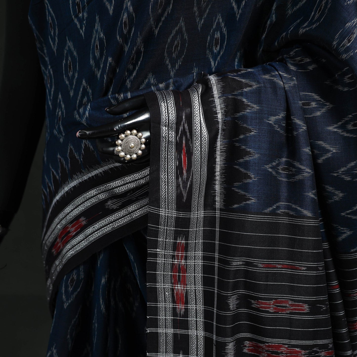 Ikat handloom cotton sambalpuri saree 37 - handcrafted