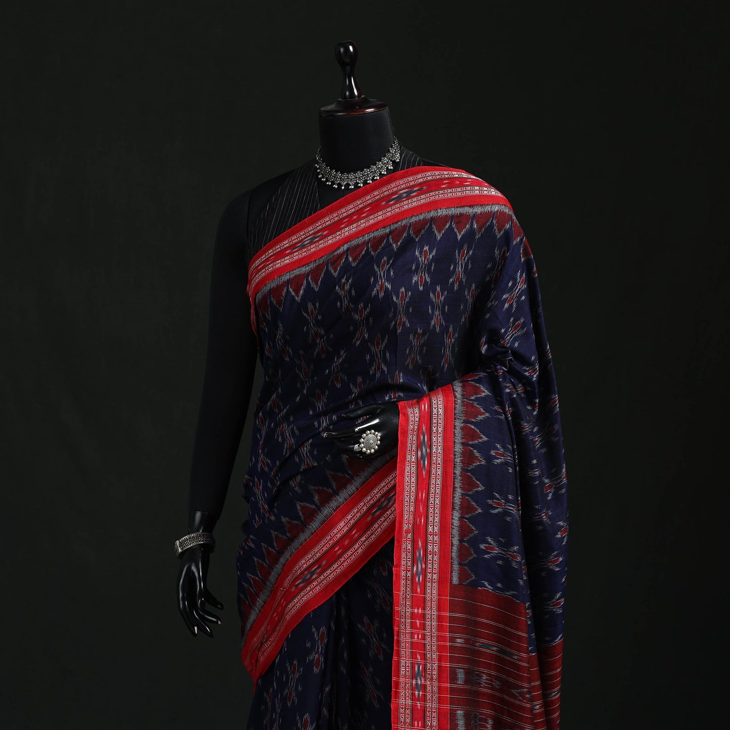 Ikat handloom cotton sambalpuri saree 51 - handcrafted