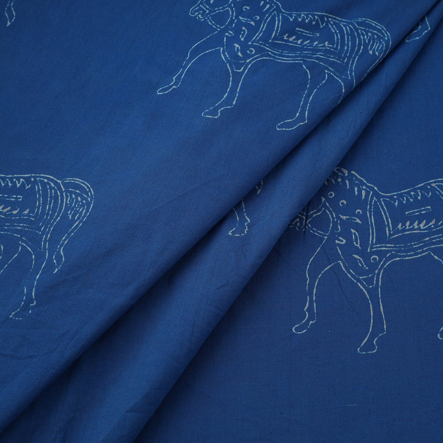 Blue indigo Bagru Block Print Cotton Fabric