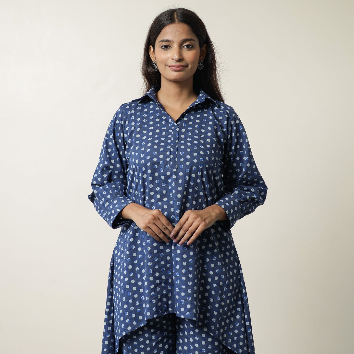 Indigo Hand Block Printed Cotton Co-Ord Set 12 Online at iTokri.com