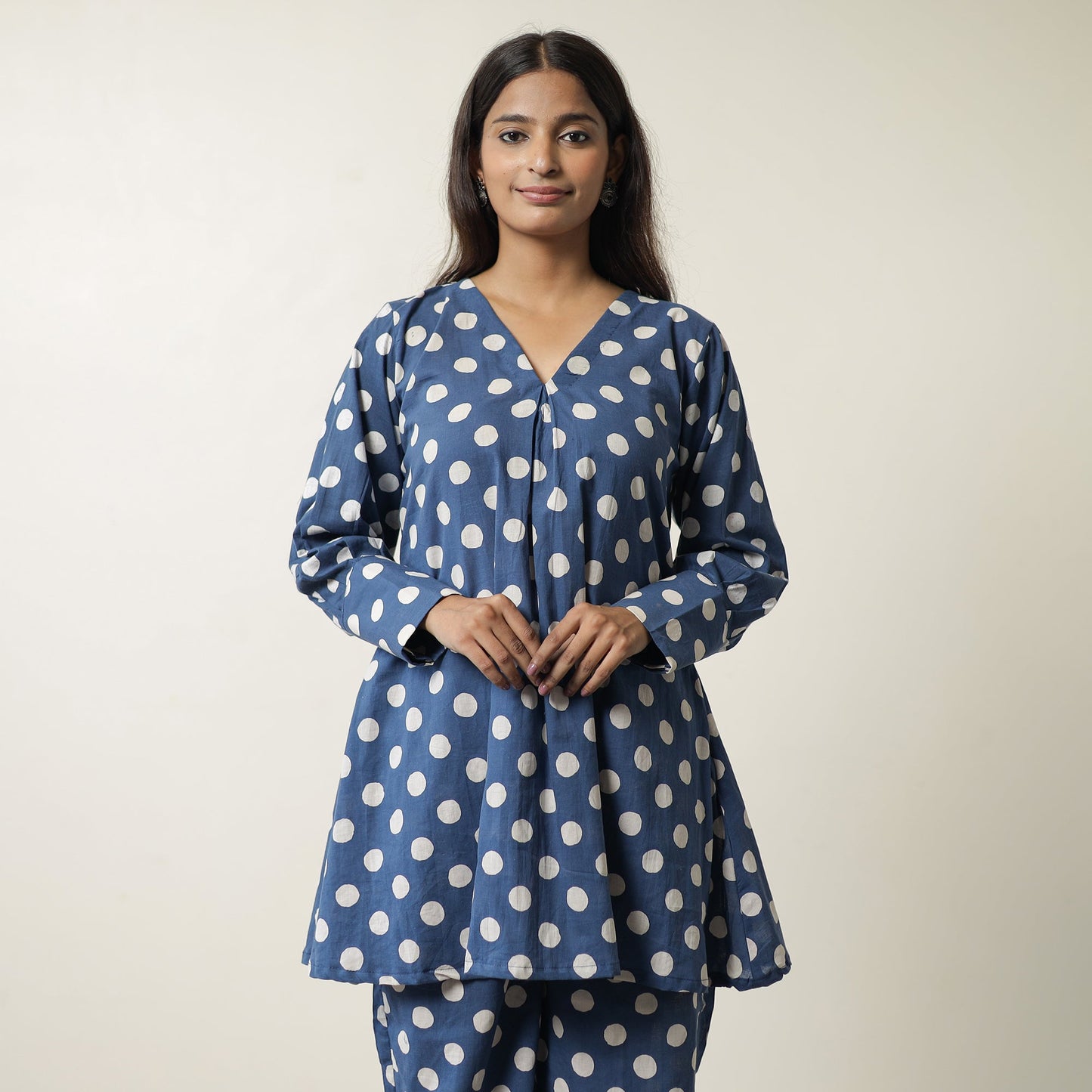 Indigo Hand Block Printed Cotton Co-Ord Set 09 by ITOKRI CASUALS