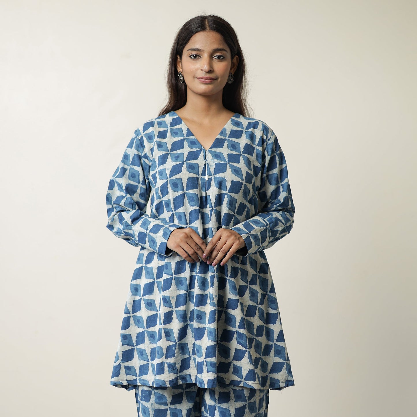 Indigo Hand Block Printed Cotton Co-Ord Set 10 by ITOKRI CASUALS