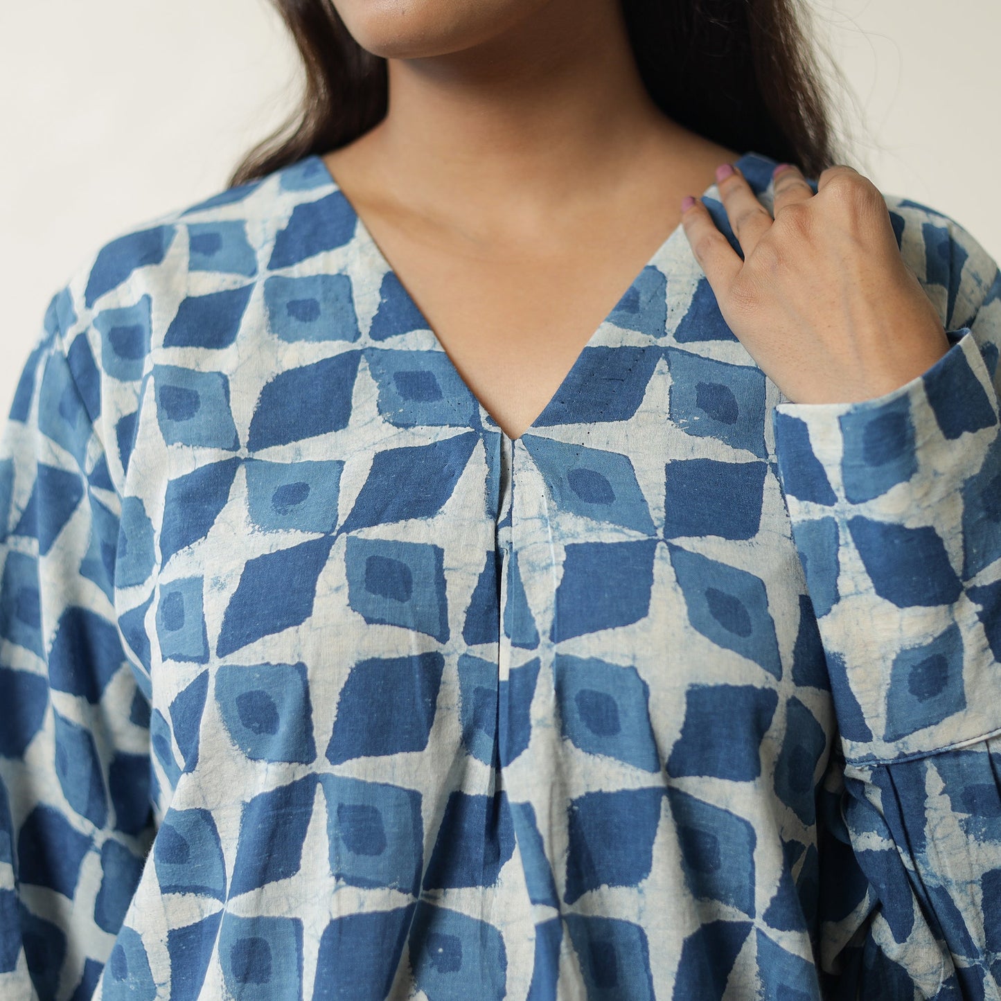 Indigo Hand Block Printed Cotton Co-Ord Set 10 by ITOKRI CASUALS