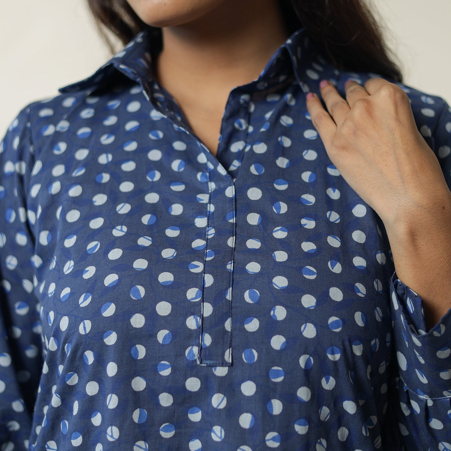 Indigo Hand Block Printed Cotton Co-Ord Set 12 Online at iTokri.com