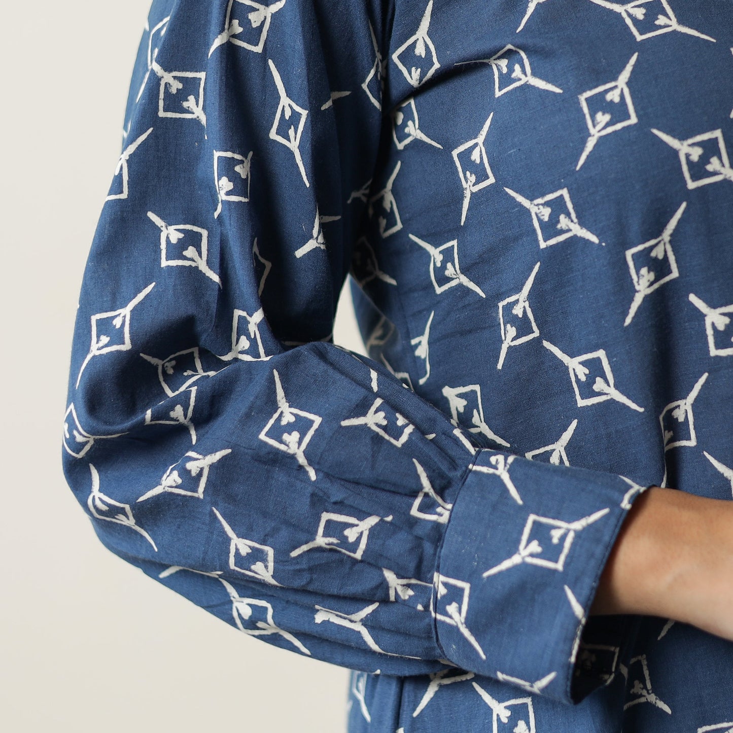 Blue - Indigo Hand Block Printed Cotton Co-Ord Set 14