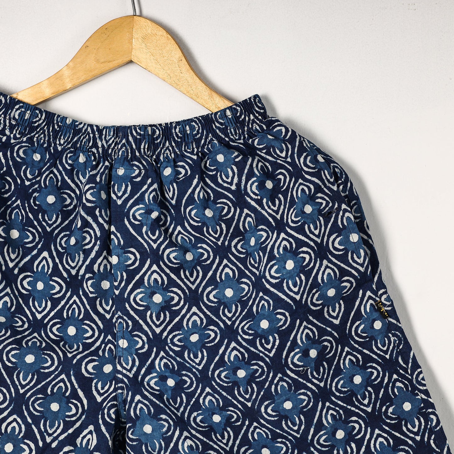 Indigo Block Printed Cotton Unisex Boxer/Shorts
