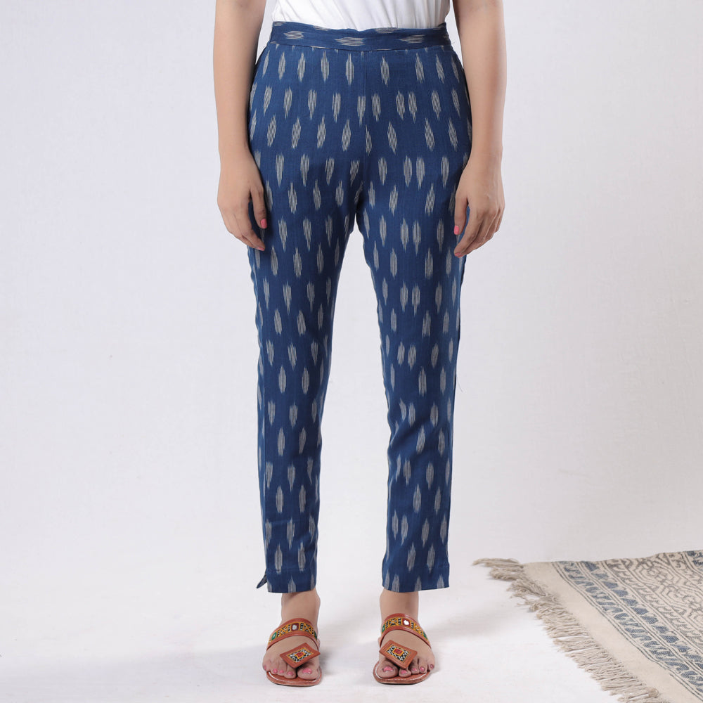 iTokri Casuals - Pochampally Ikat Cotton Tapered Casual Pant for Women Online at iTokri.com