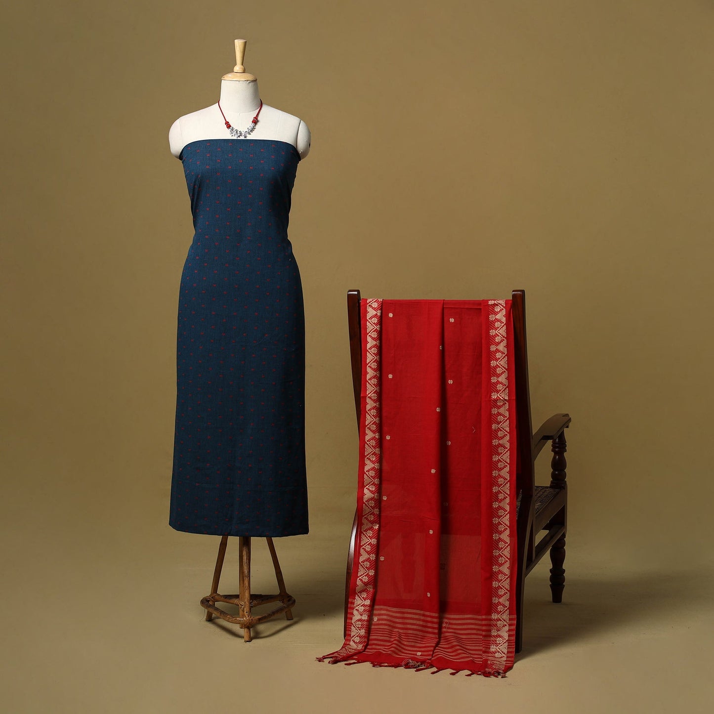 Jacquard cotton 2pc unstitched dress material