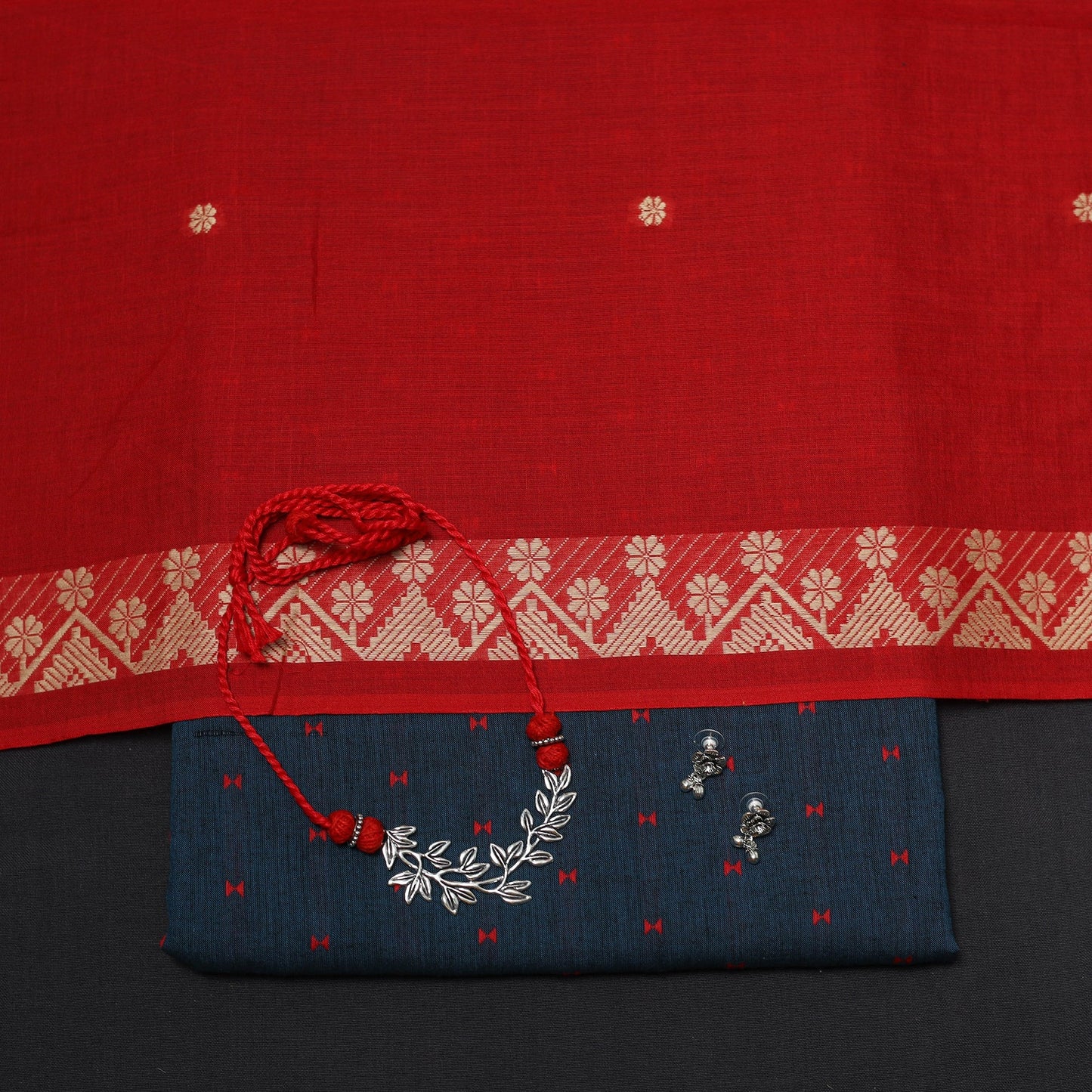 Jacquard cotton 2pc unstitched dress material