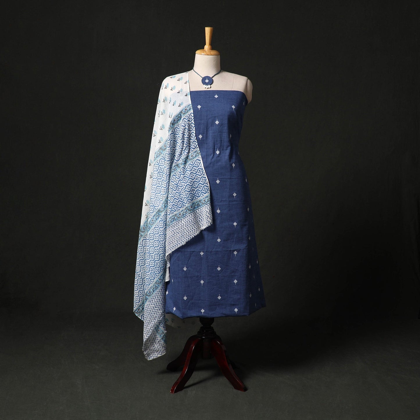 Jacquard cotton 2pc unstitched dress material