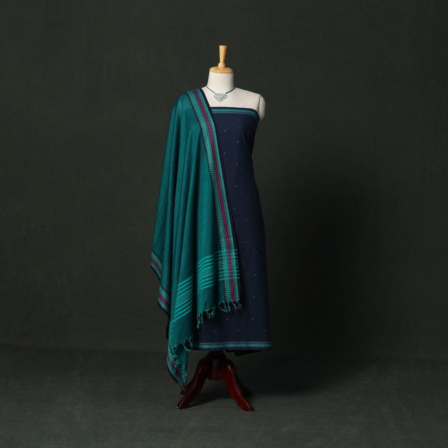 Jacquard cotton 2pc unstitched dress material