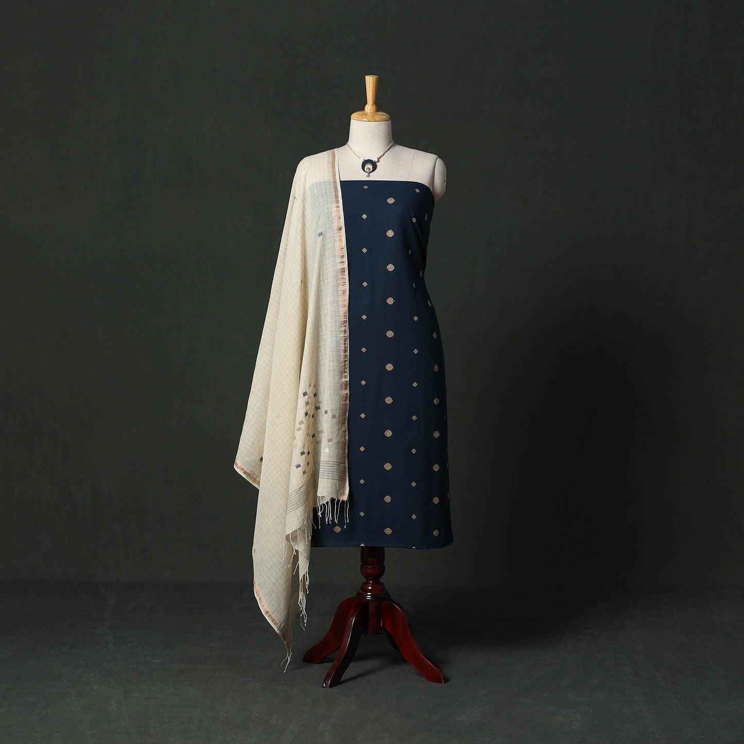 Jacquard cotton 2pc unstitched dress material