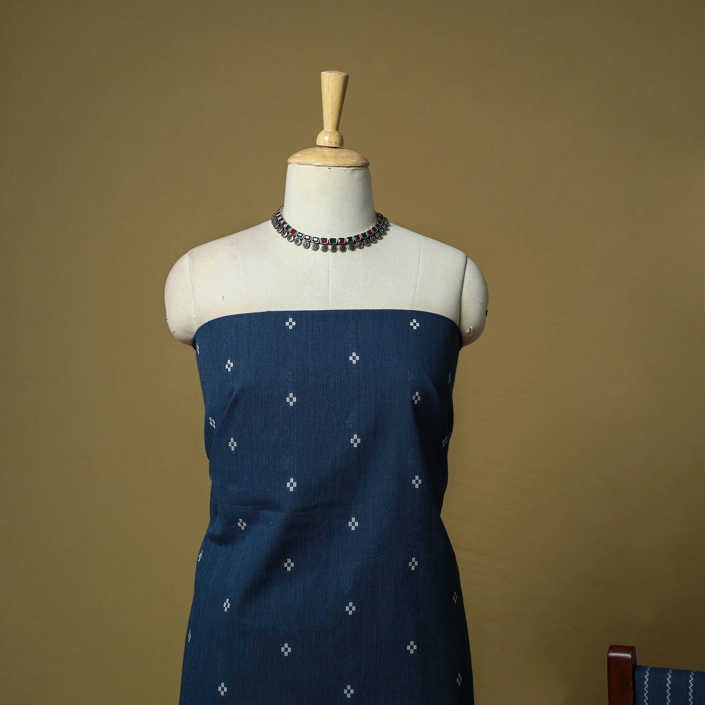 Jacquard cotton 3pc unstitched dress material 13