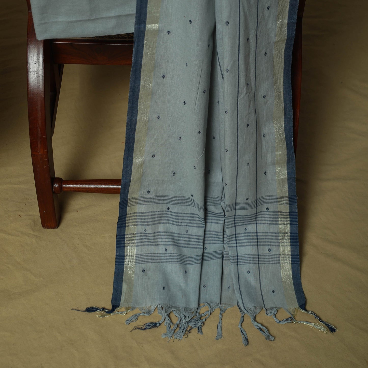 Jacquard cotton 3pc unstitched dress material 14