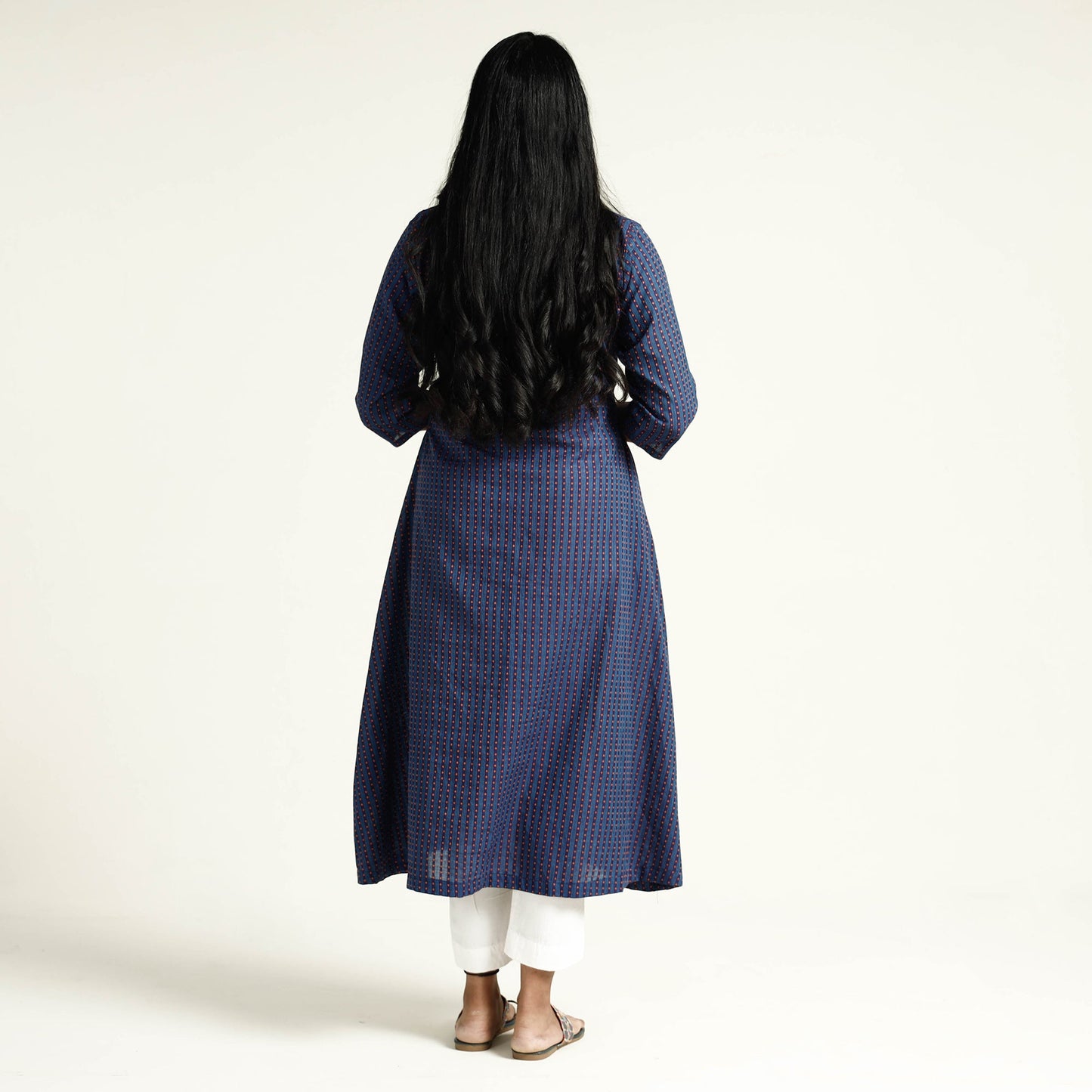 Jacquard Cotton Long Kurta for Women
