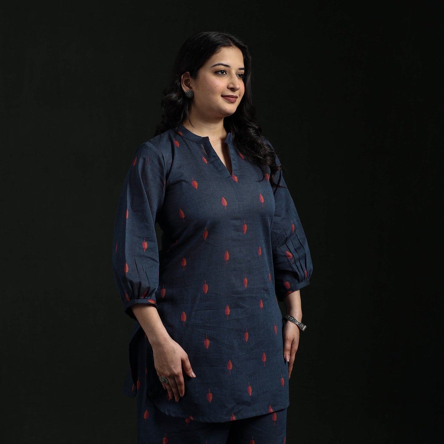 Jacquard cotton co-ord set for women 06 - handcrafted