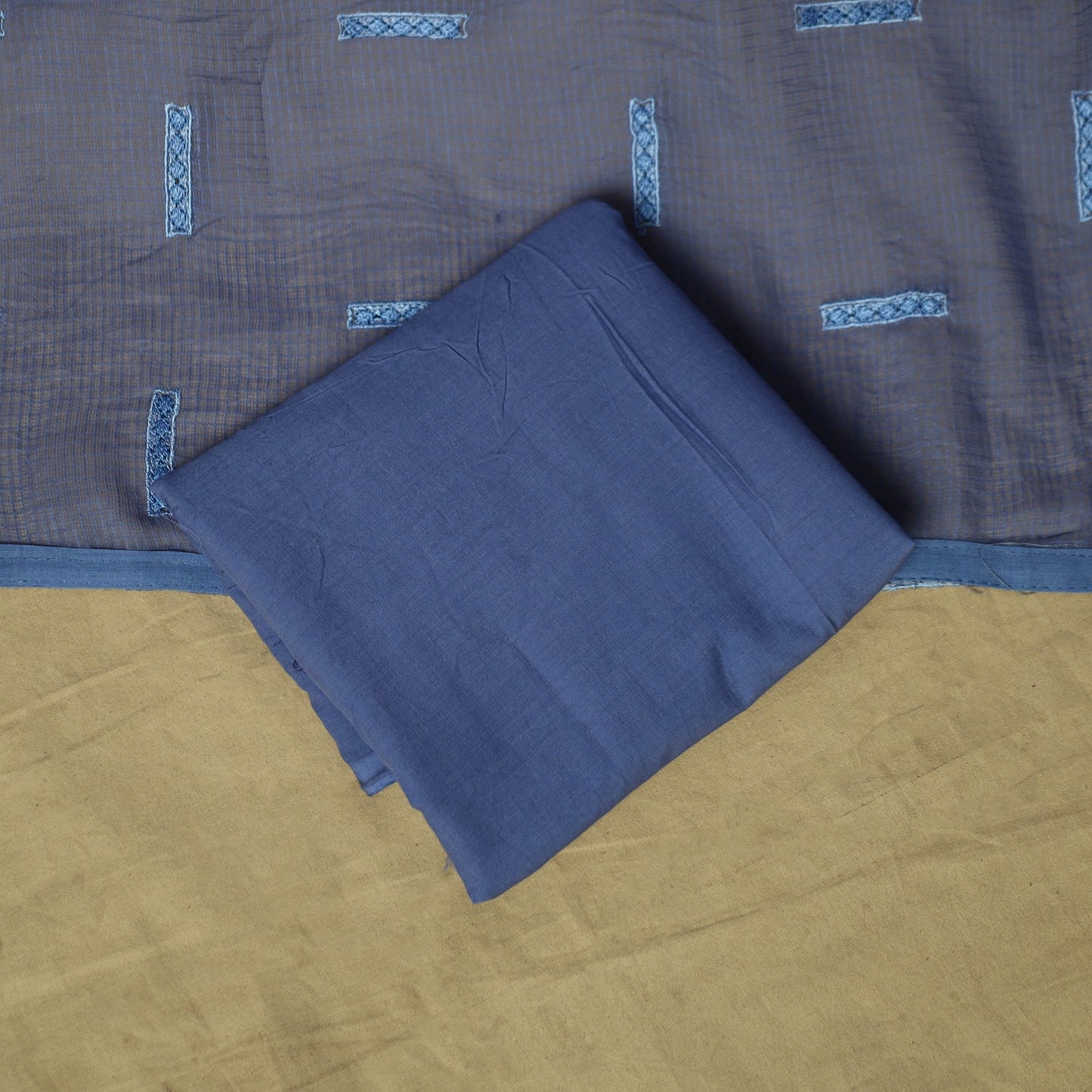 Jacquard embroidered cotton 3pc unstitched dress material