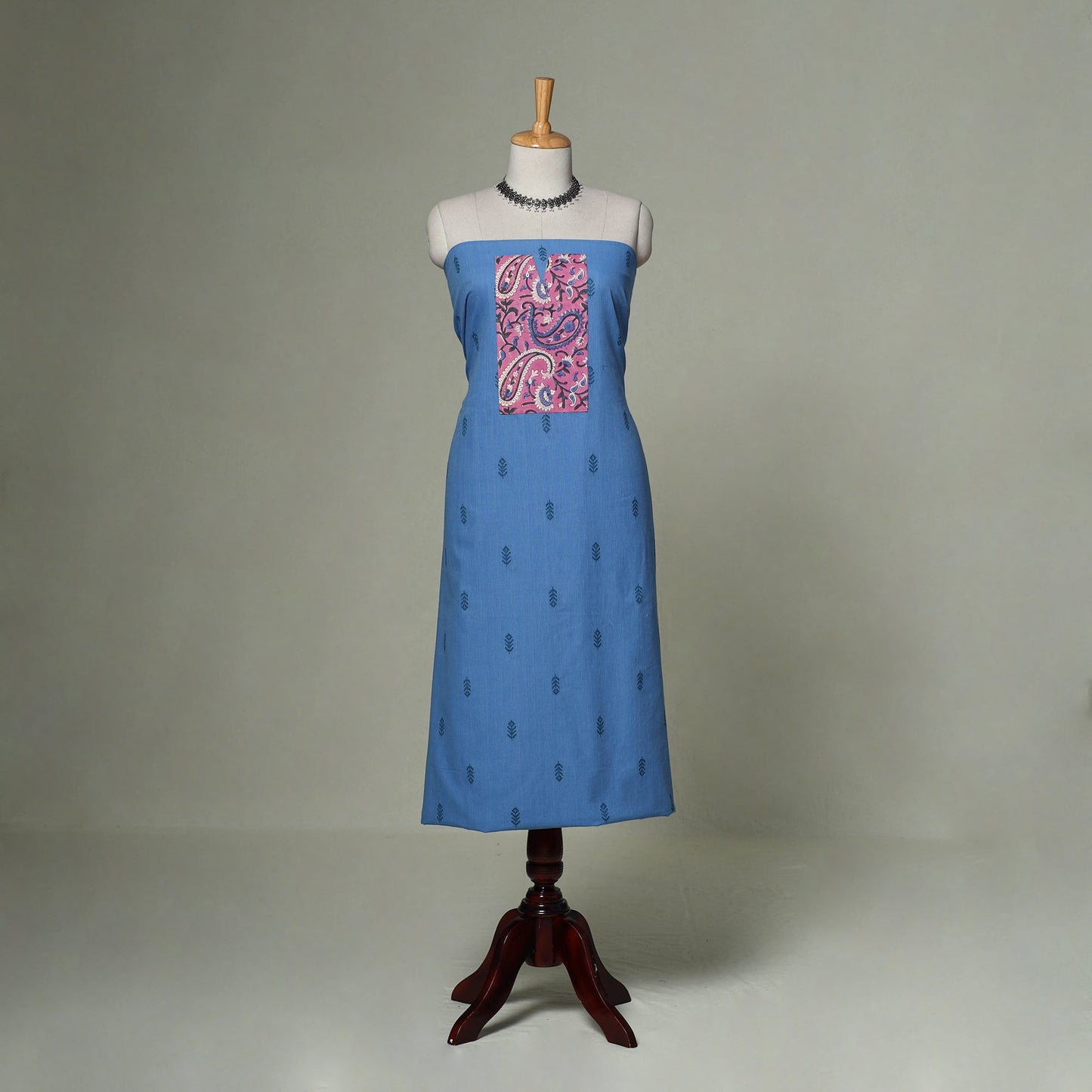 Jacquard weave cotton patchwork unstitched kurta material