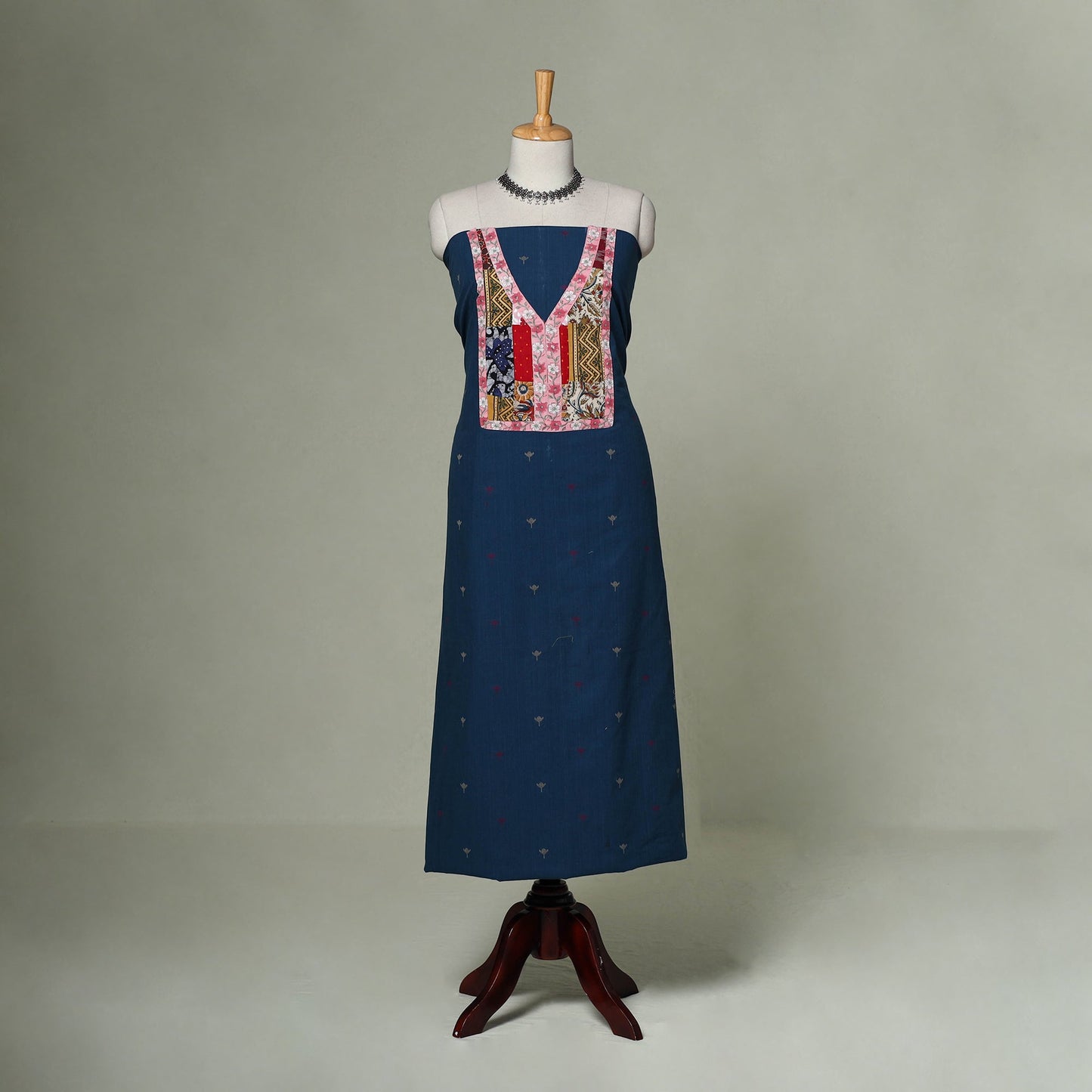 Jacquard weave cotton patchwork unstitched kurta material