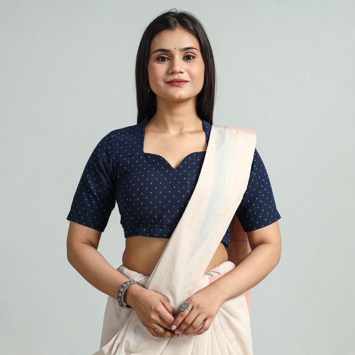 Buy Jacquard Weave Cotton Stitched Blouse