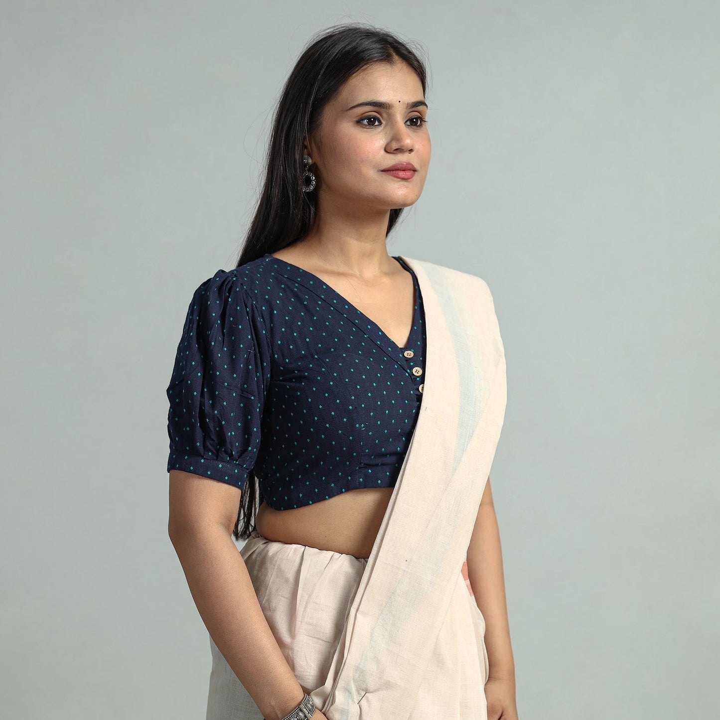 Buy Jacquard Weave Cotton Stitched Blouse