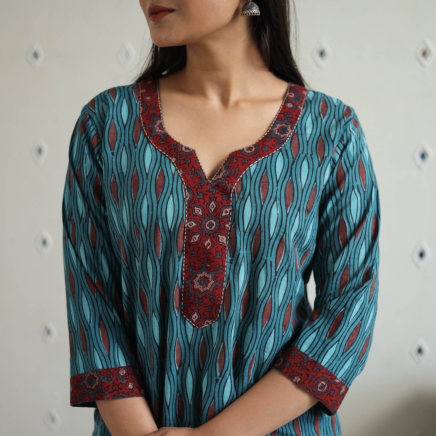 Jahota Block Print Cotton Straight Kurta for Women