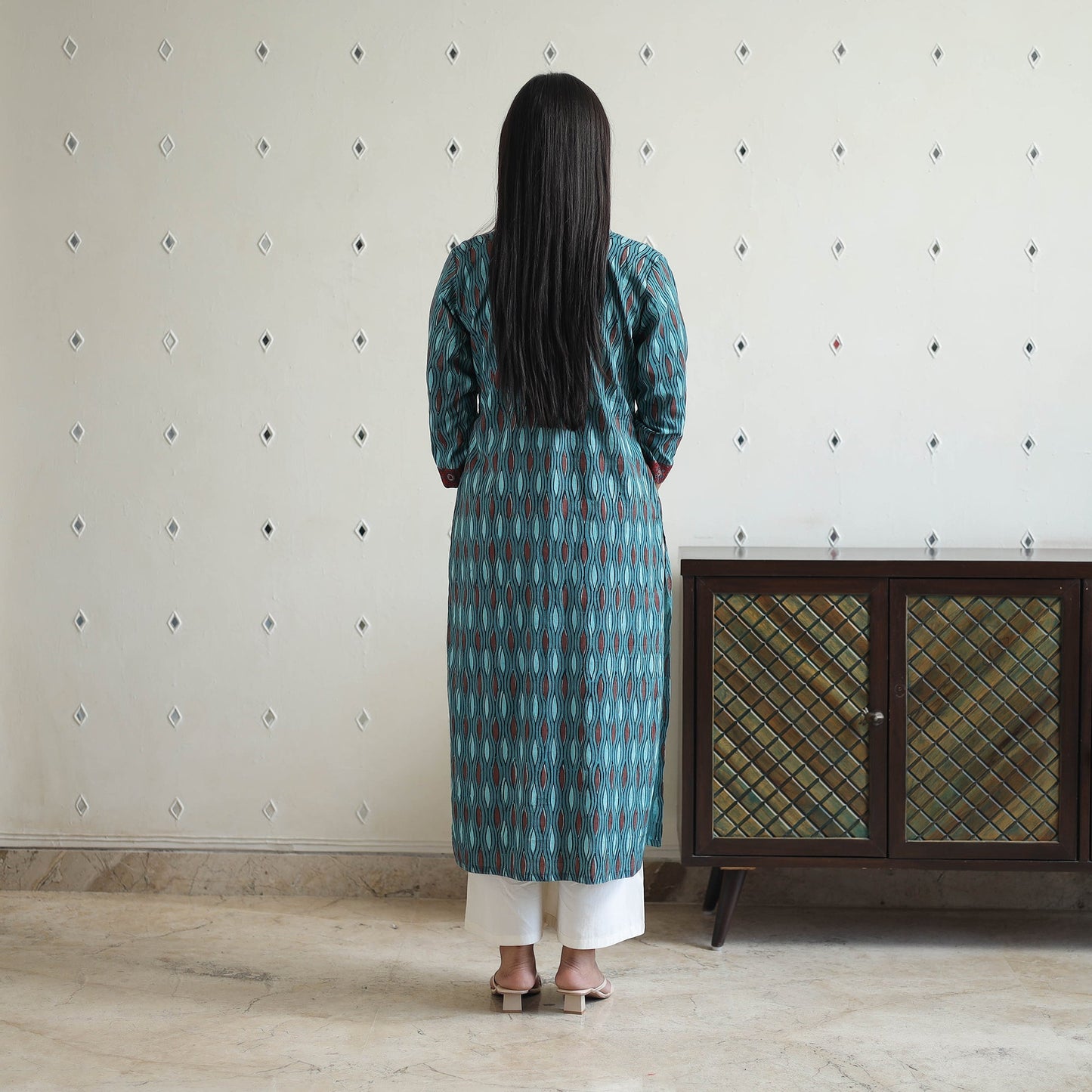 Jahota Block Print Cotton Straight Kurta for Women