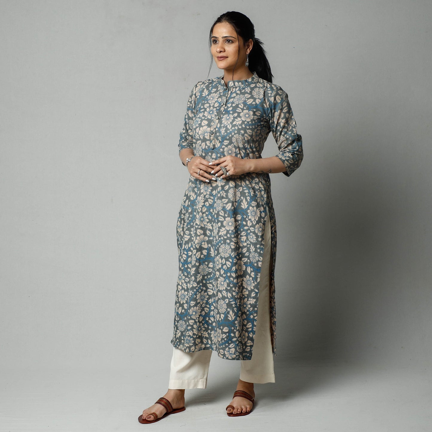 Kalamkari Printed Cotton Kurta For Women