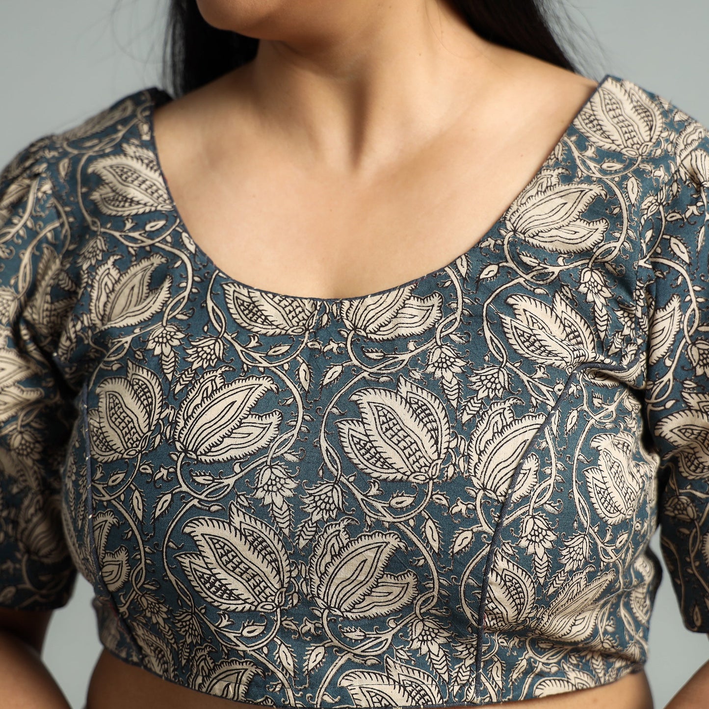 Kalamkari Printed Cotton Stitched Blouse