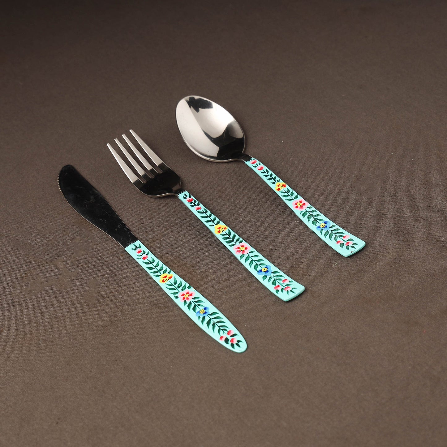 Kashmir enamelware floral handpainted stainless steel