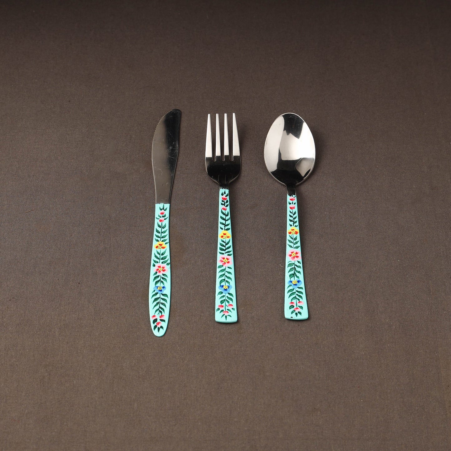 Kashmir enamelware floral handpainted stainless steel