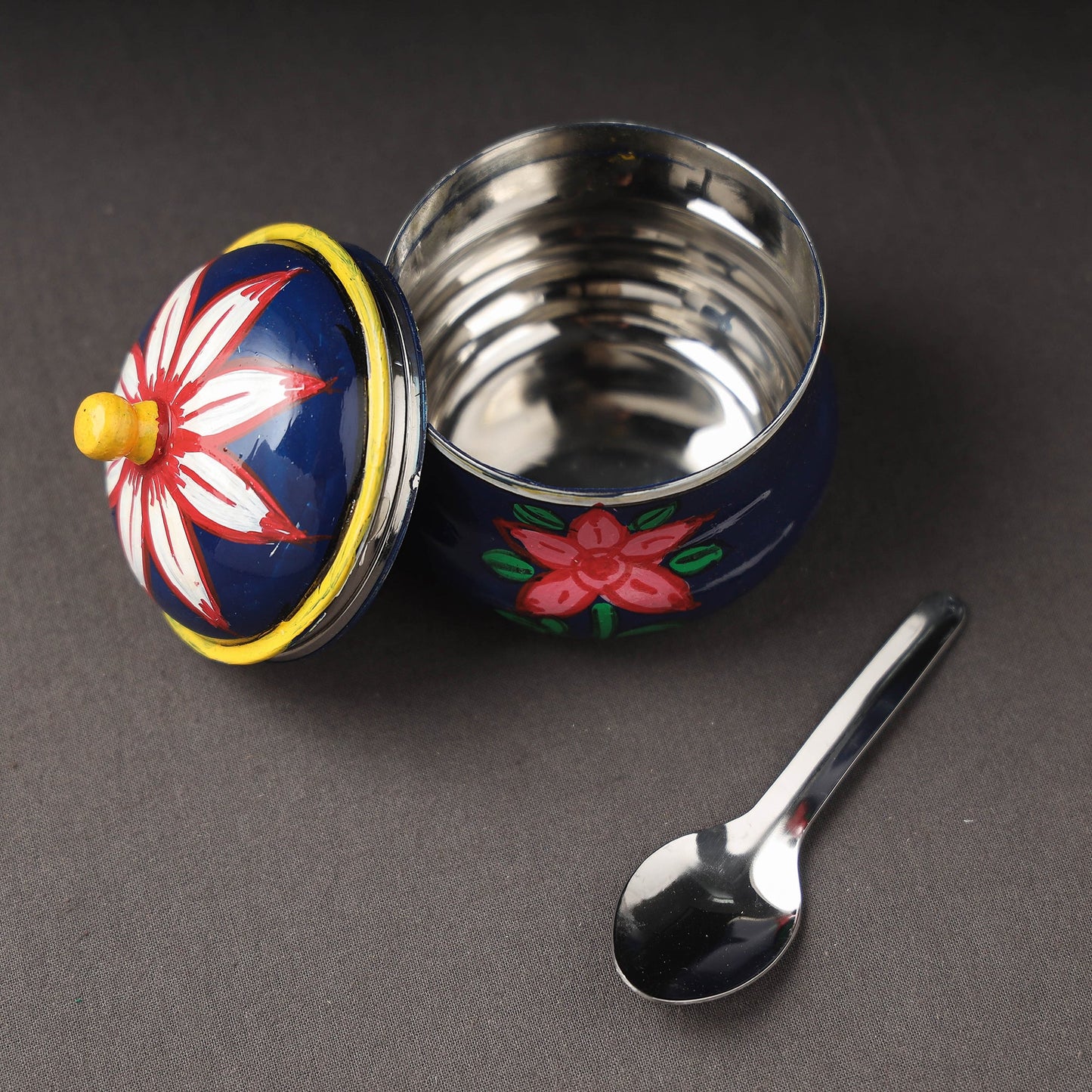 Kavad Handpainted Stainless Steel Ghee Pot
