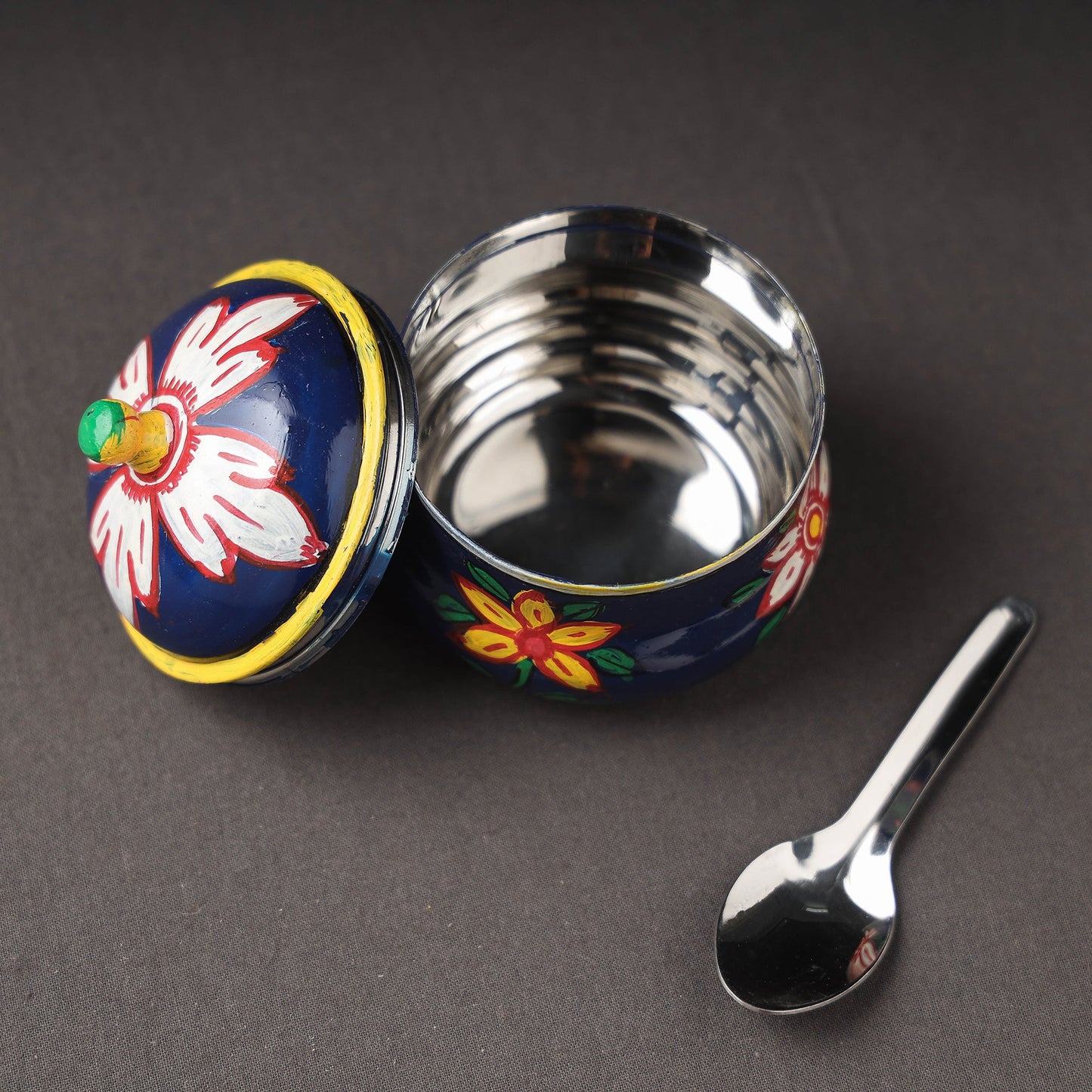 Kavad Handpainted Stainless Steel Ghee Pot