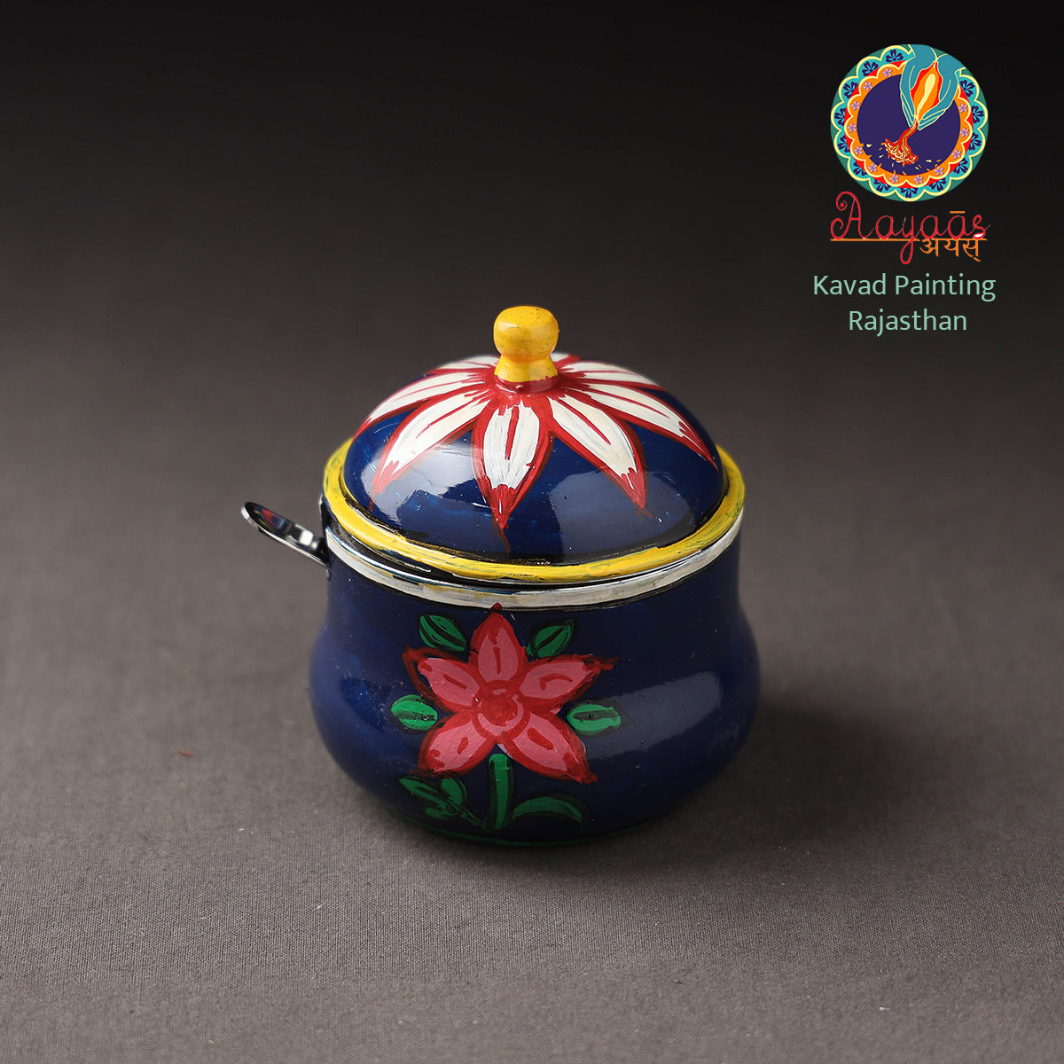 Kavad Handpainted Stainless Steel Ghee Pot