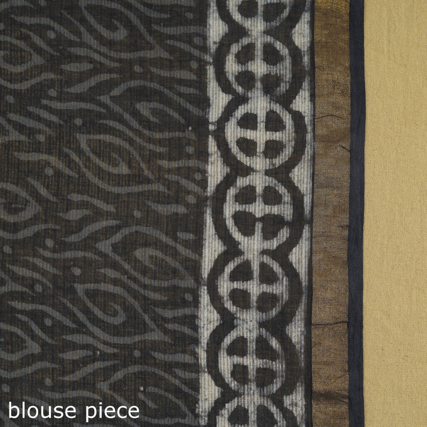 Blue - kota doria cotton bagru saree 20 - handcrafted