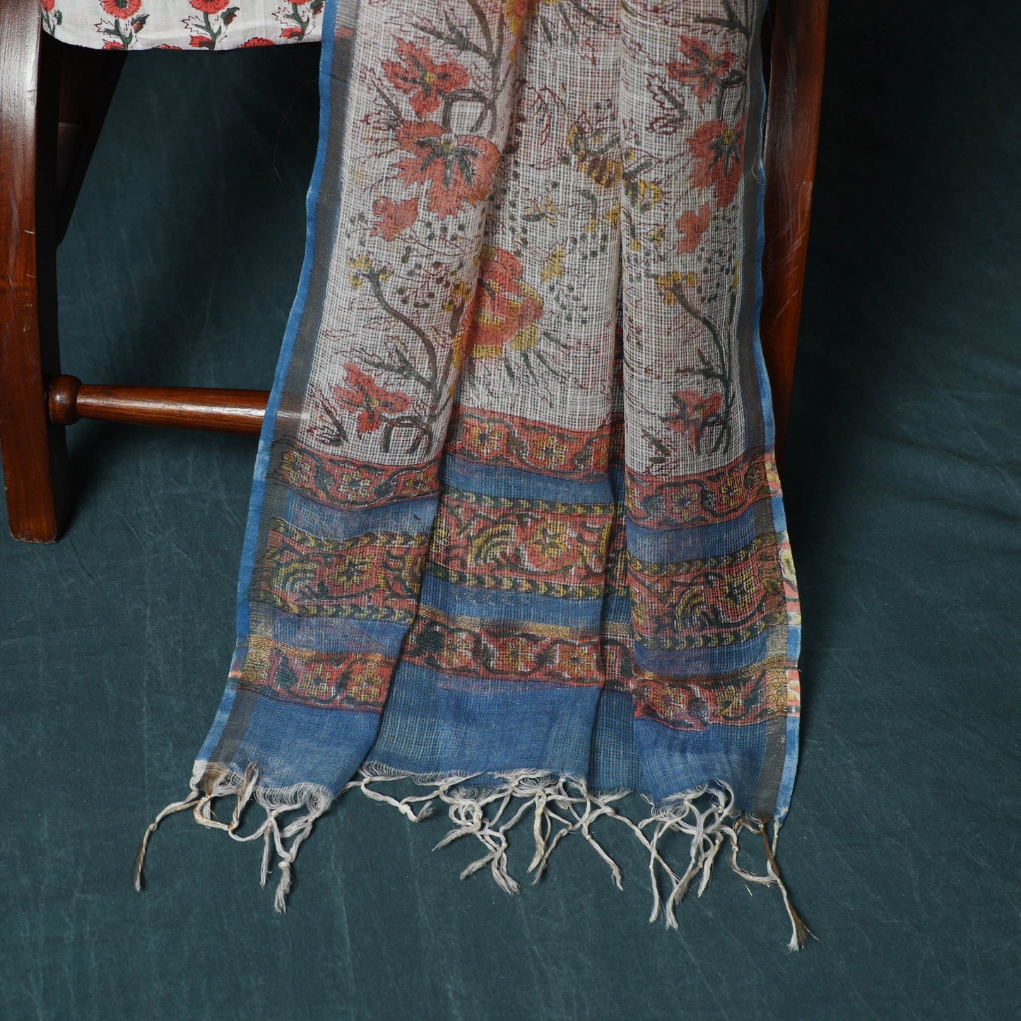 Kota doria cotton hand block sanganeri print 3pc unstitched