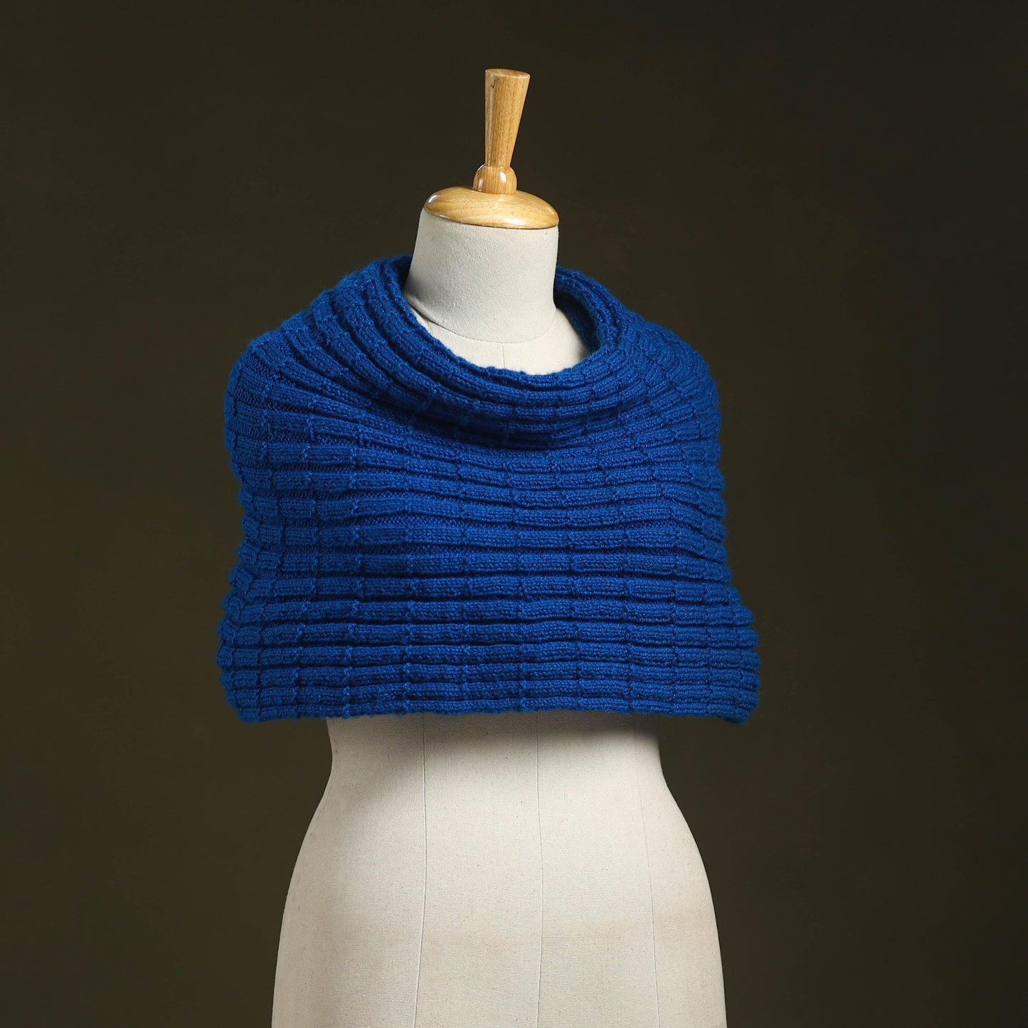 Blue - kumaun hand knitted woollen cowl 44 - handcrafted