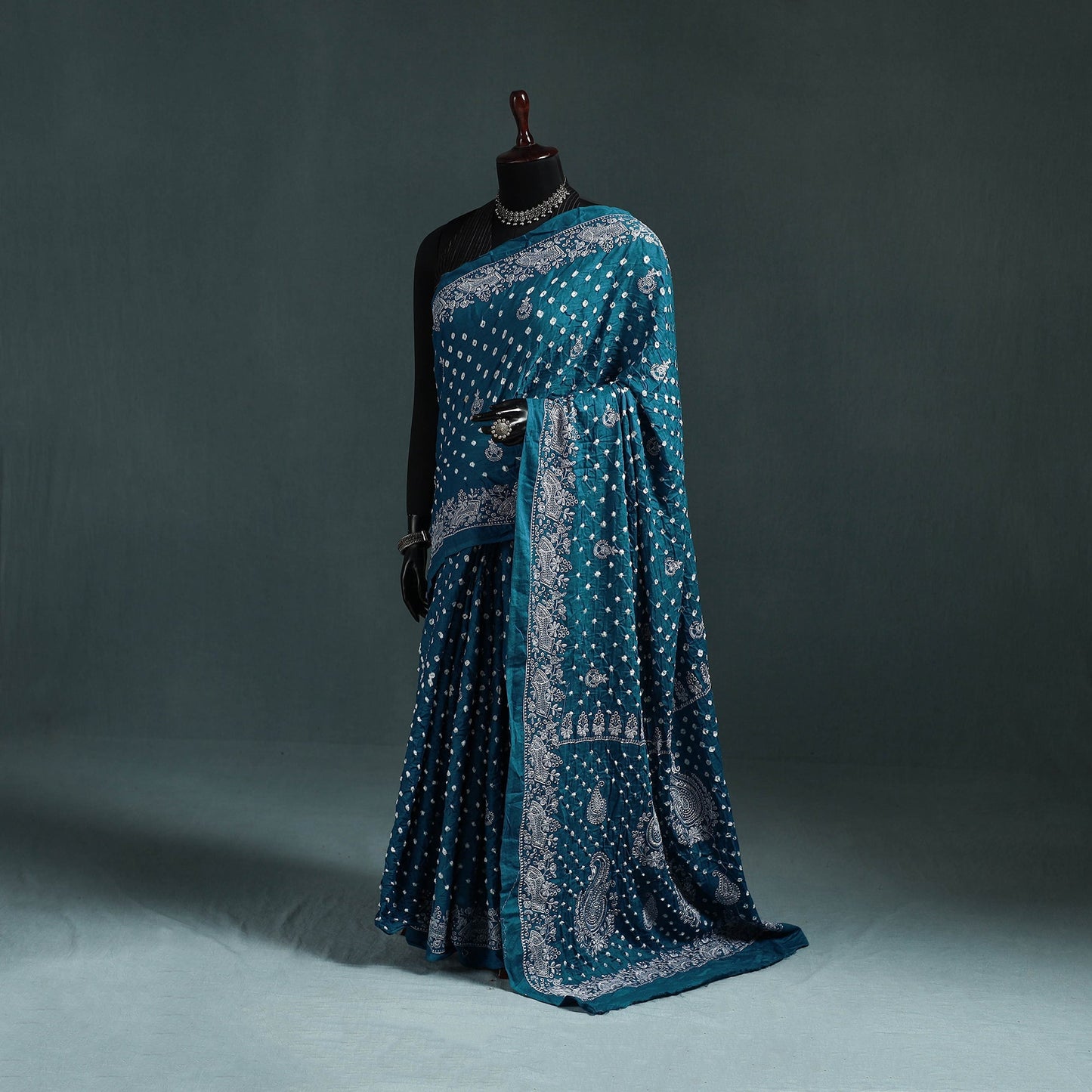 Kutch bandhani tie-dye cotton saree 27 - handcrafted