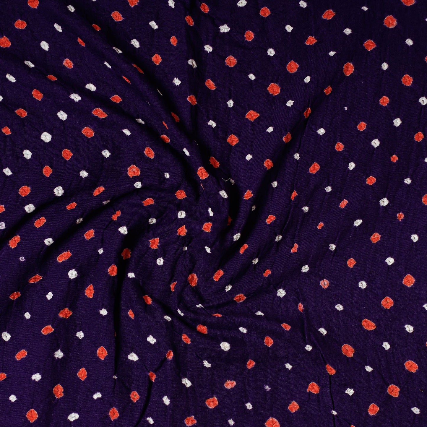 Kutch Bandhani Tie-Dye Mul Cotton Precut Fabric