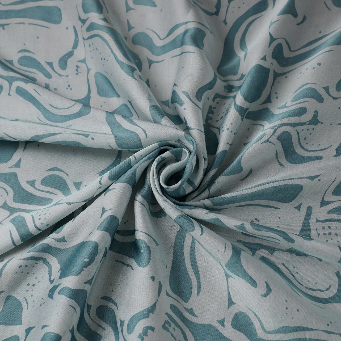 Blue - kutch batik modal silk fabric 27 - handcrafted