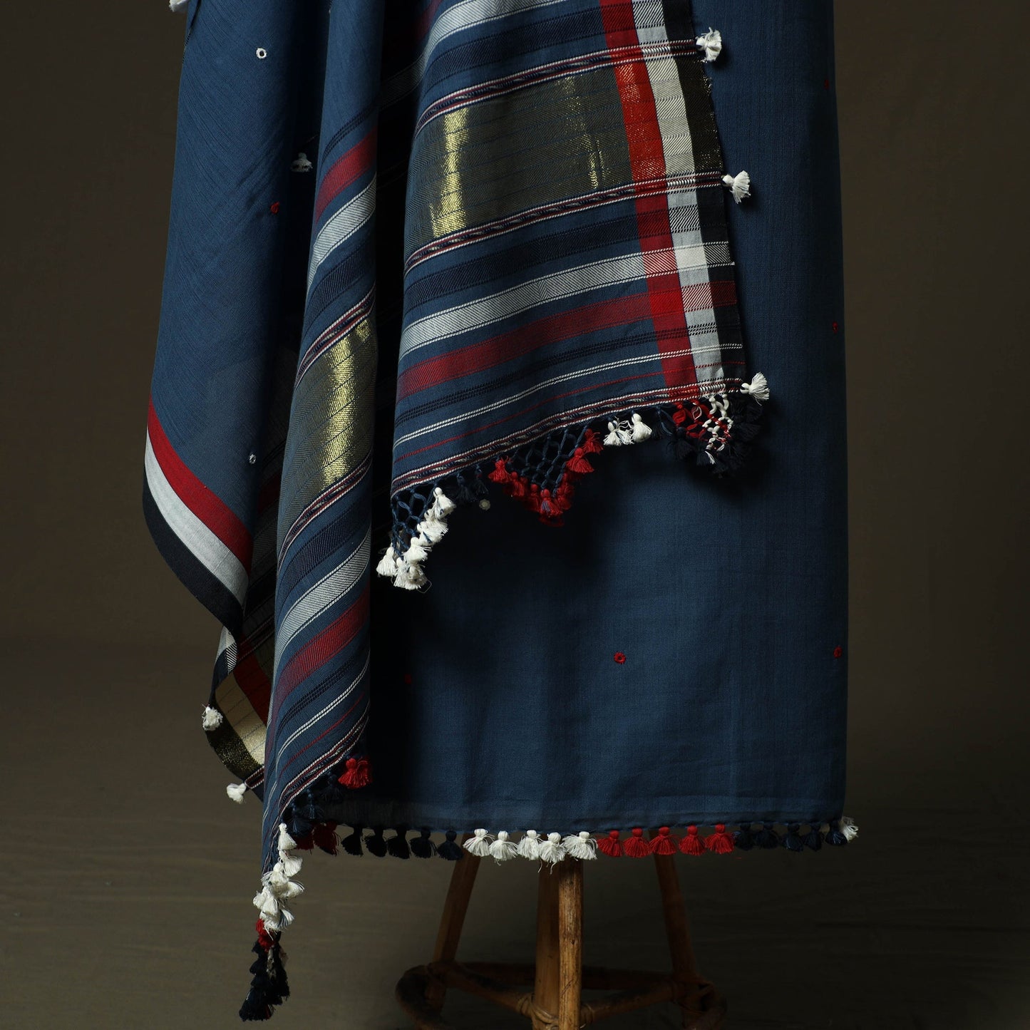 Kutch bhujodi handloom kala cotton 3pc unstitched dress