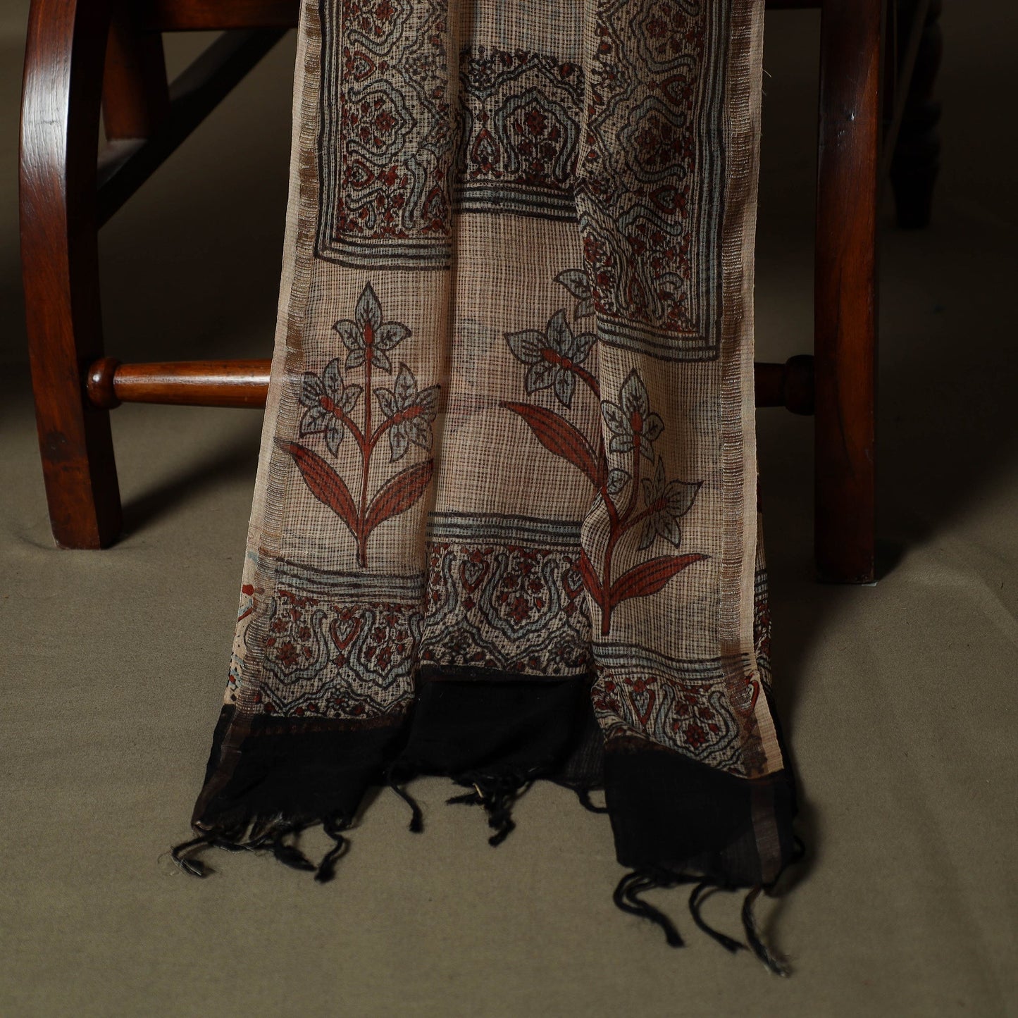 Kutch hand block ajrakh print natural dyed cotton 3pc