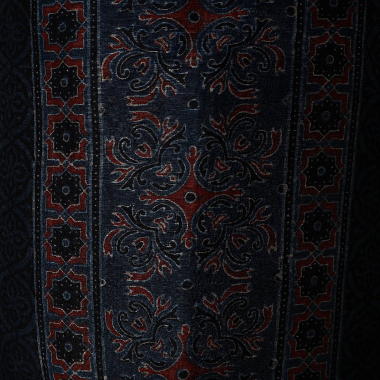 Kutch hand block ajrakh print natural dyed linen 2pc