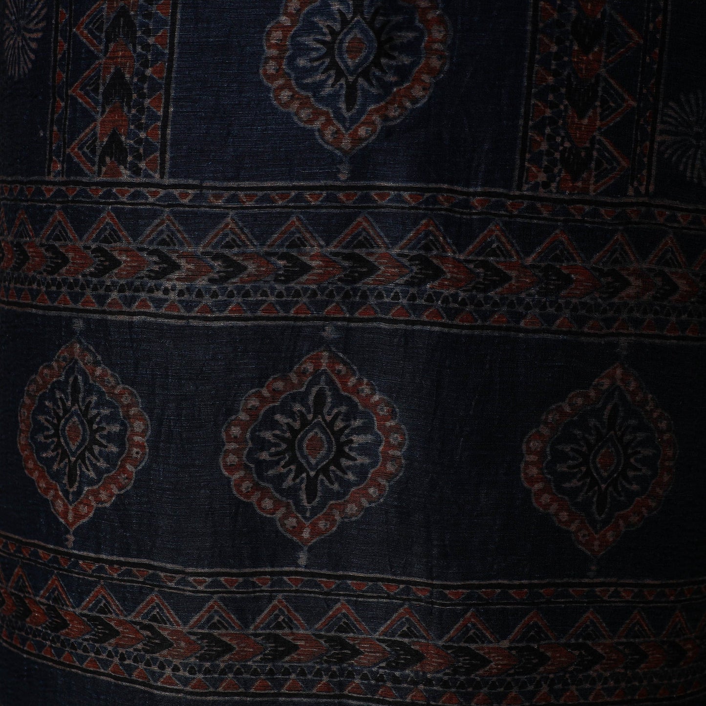 Kutch hand block ajrakh print natural dyed linen 2pc