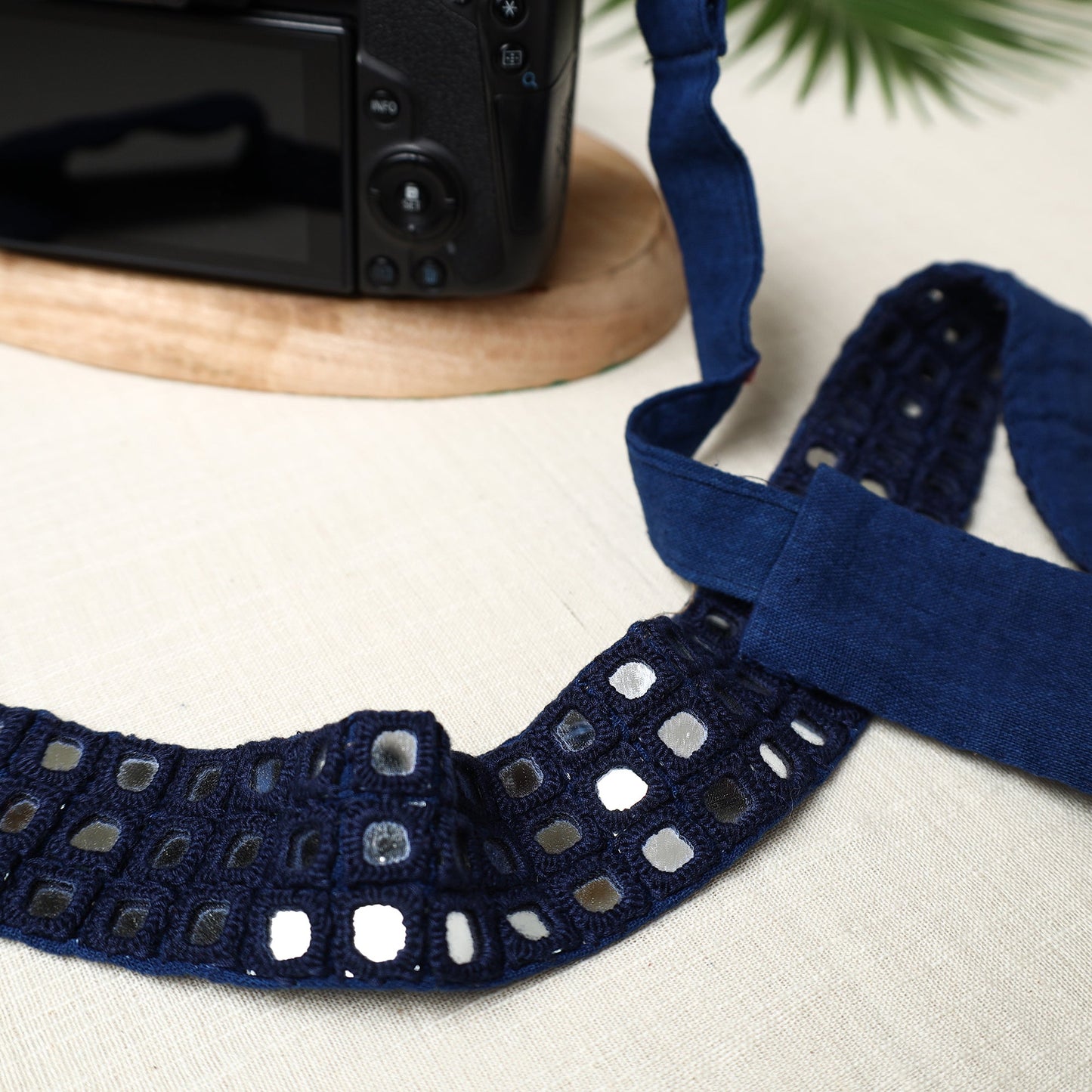 Mirror Work Kutchi Embroidery Fabric Camera Belt