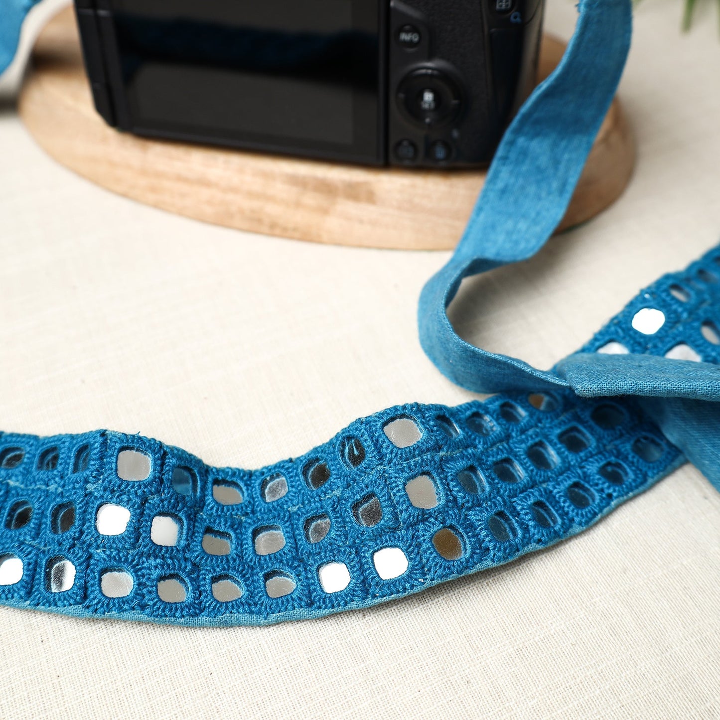 Mirror Work Kutch Embroidery Fabric Camera Belt