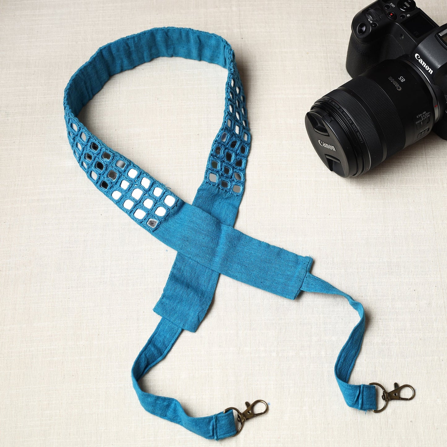 Mirror Work Kutchi Embroidery Fabric Camera Belt